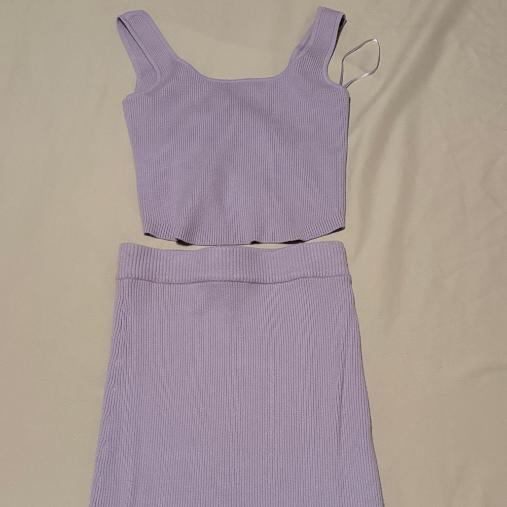 Marshalls Lilac Knit Skirt Set